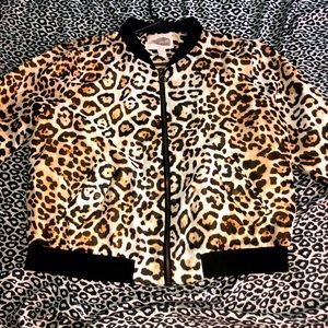 Leopard Print Zip Up Jacket